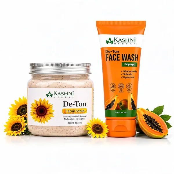Kashni_Herbal_De_Tan_Papaya_Face_Wash_And_Scrub_Set