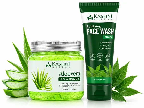 Kashni_Herbal_Aloe_Vera_Gel_And_Neem_Face_Wash_Skincare_Set