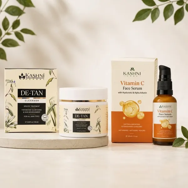 Kashni_Herbal_De_Tan_Cleanser_And_Vitamin_C_Serum_Skincare_Set