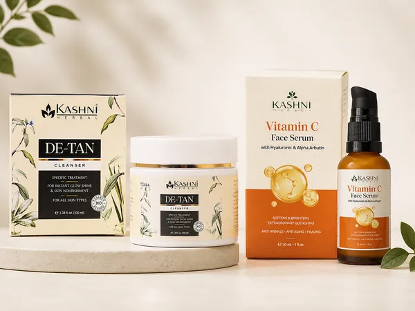 Kashni_Herbal_De_Tan_Cleanser_And_Vitamin_C_Serum_Skincare_Set