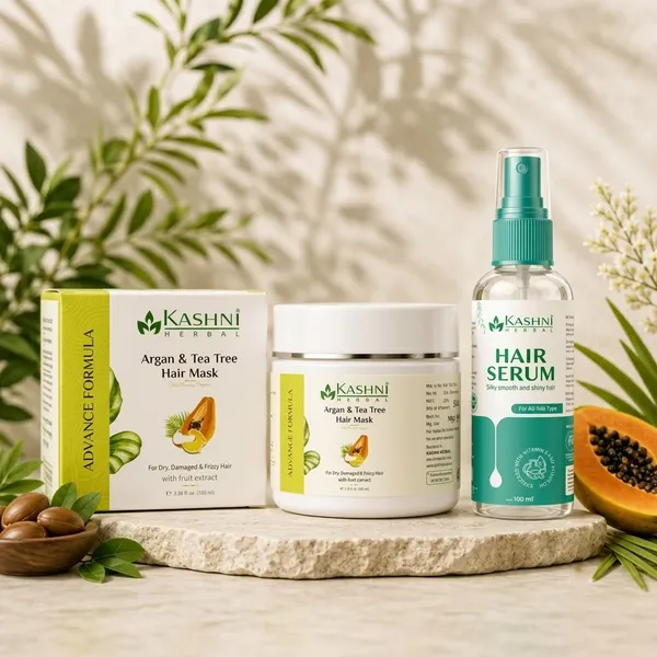 Kashni_Herbal_Argan_And_Tea_Tree_Hair_Mask_And_Serum_Set