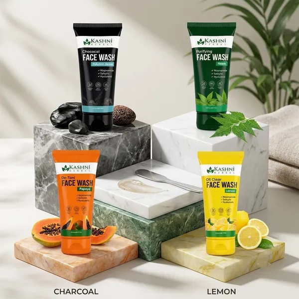 Kashni_Charcoal_Neem_Papaya_Lemon_Face_Wash_Set