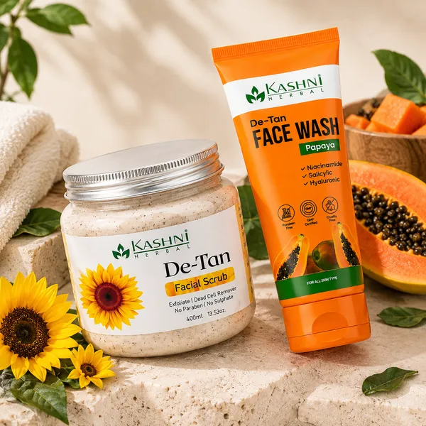 Kashni_Herbal_De_Tan_Papaya_Face_Wash_And_Scrub_Set