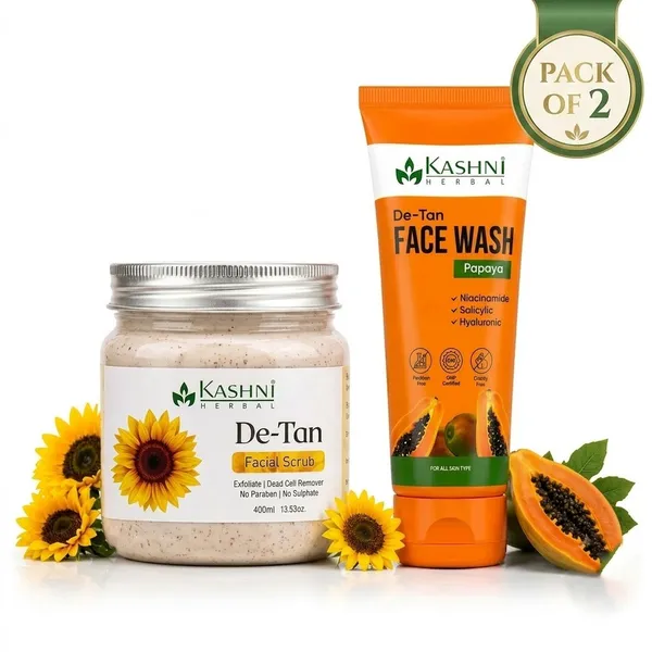 Kashni_Herbal_De_Tan_Papaya_Face_Wash_And_Scrub_Set