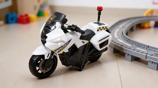 White_Police_Motorcycle_Toy