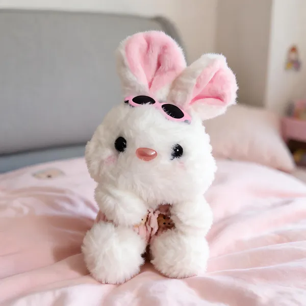White_Plush_Bunny_Toy_With_Pink_Ears