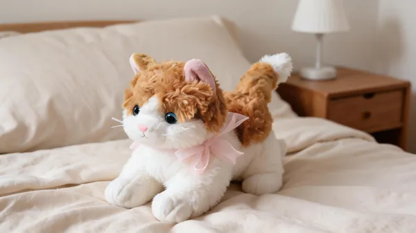 Brown_And_White_Plush_Cat_Toy
