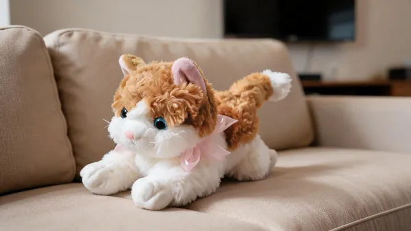 Brown_And_White_Plush_Cat_Toy