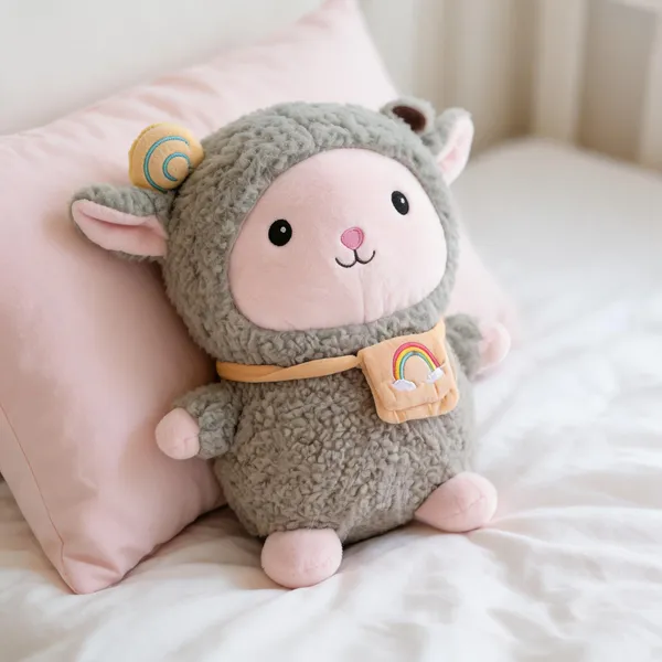 Grey_Plush_Lamb_Soft_Toy_With_Rainbow_Pouch