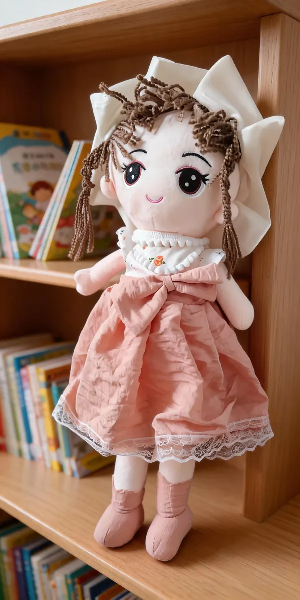 Pink_Dress_Fabric_Doll_With_Braided_Hair