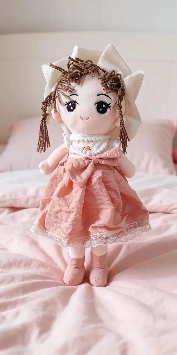 Pink_Dress_Fabric_Doll_With_Braided_Hair