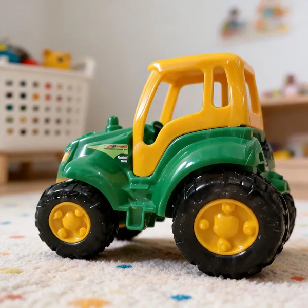Green_Yellow_Friction_Powered_Toy_Tractor