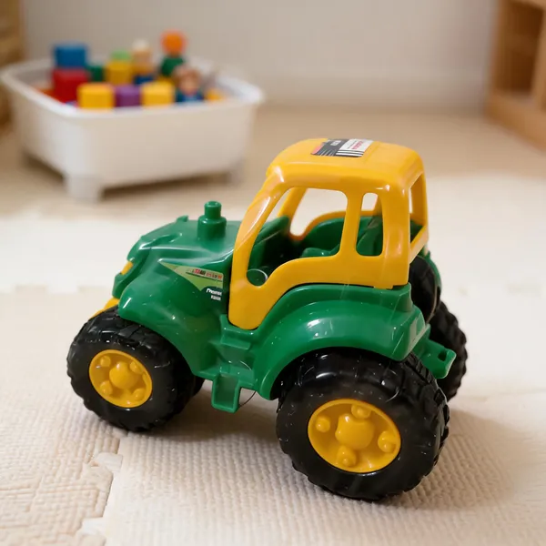 Green_Yellow_Friction_Powered_Toy_Tractor