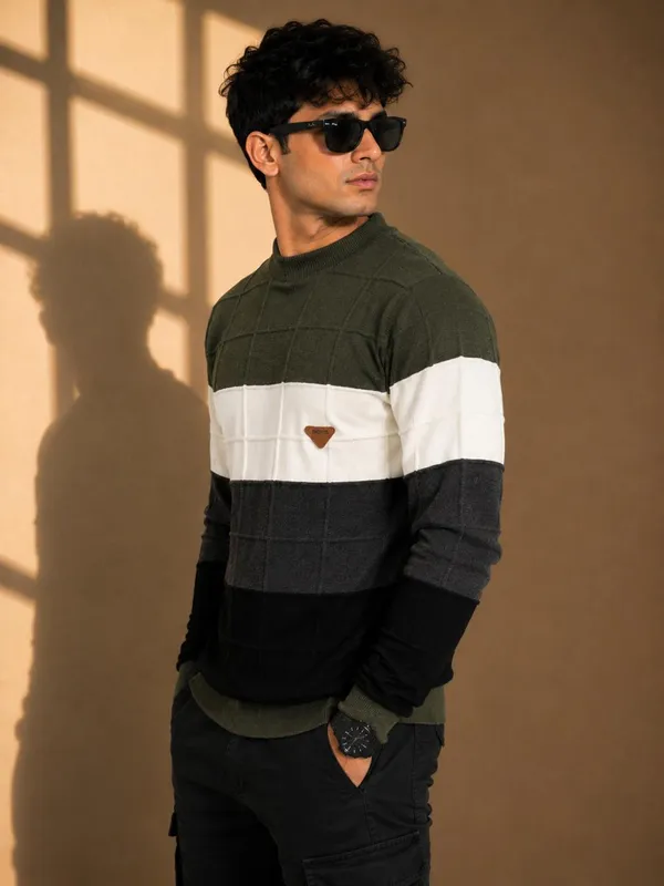 Multicolour_Wool_&_Cotton_Sweater_For_Men