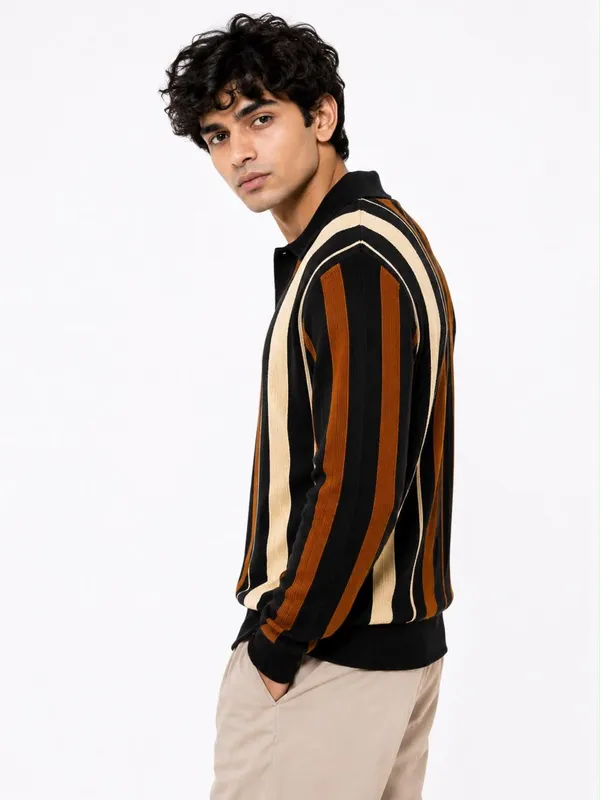 Black_Wool_Polo_T-Shirt_For_Men