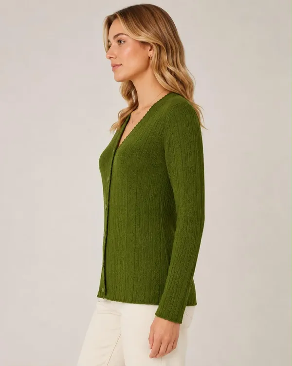 Green_Wool_&_Cotton_Cardigan_For_Women