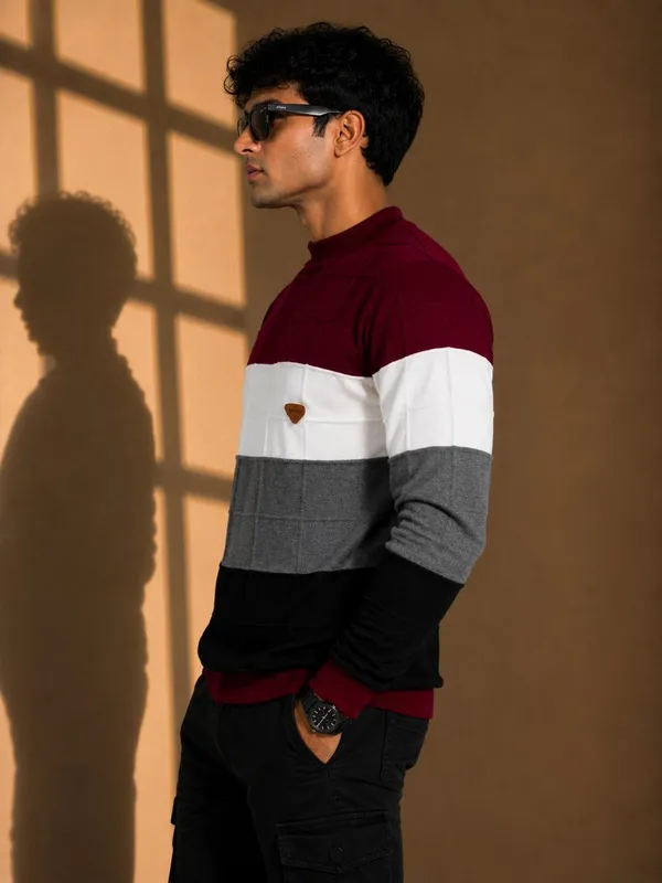 Multicolour_Wool_&_Cotton_Sweatshirt_For_Men