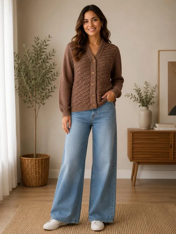 Brown_Wool_Cardigan_For_Women