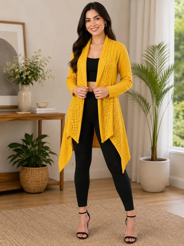 Yellow_Wool_Cardigan_For_Women