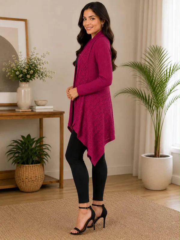 Magenta_Wool_Cardigan_For_Women
