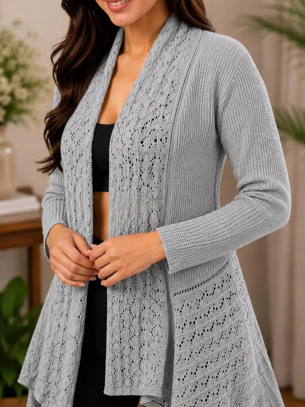 Grey_Knit_Longline_Open_Front_Cardigan_for_Women