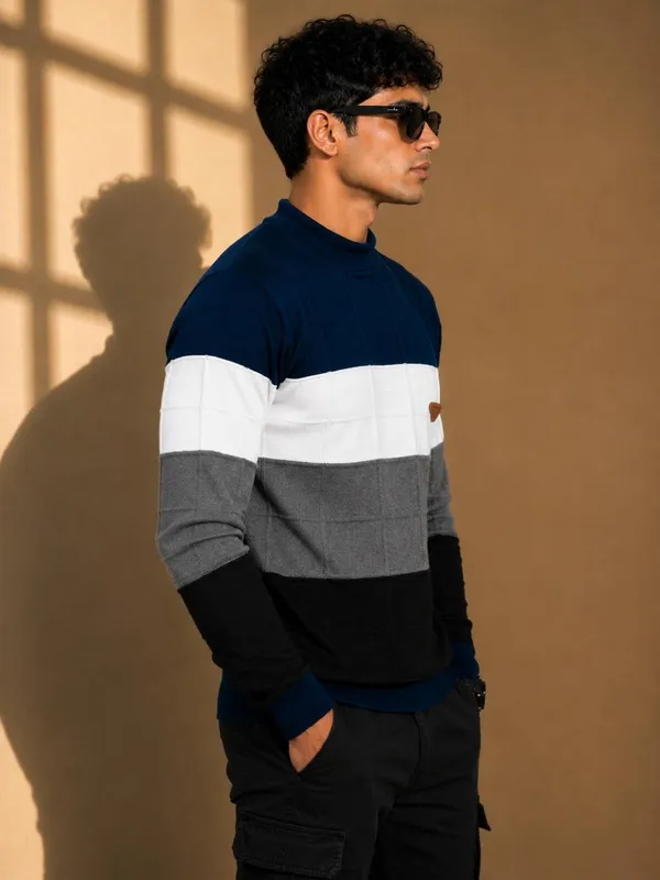 Multicolour_Wool_&_Cotton_Sweater_For_Men