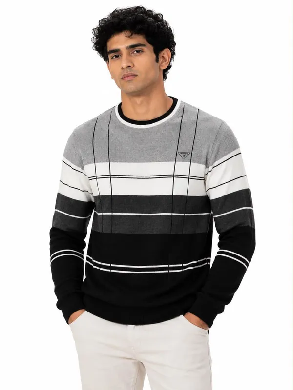 Grey_Black_Wool_&_Cotton_Sweater_For_Men