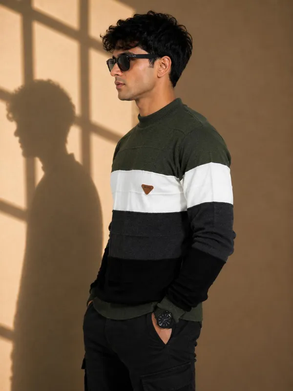 Multicolour_Wool_&_Cotton_Sweater_For_Men