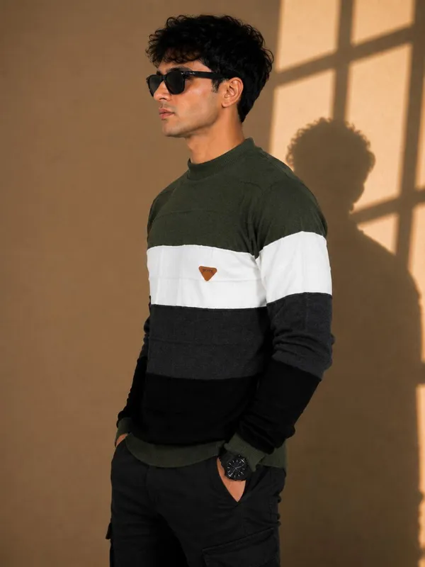 Multicolour_Wool_&_Cotton_Sweater_For_Men