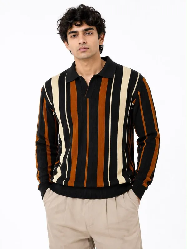 Black_Wool_Polo_T-Shirt_For_Men