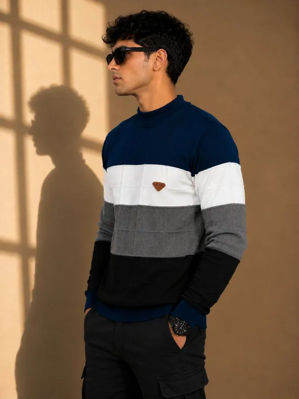 Multicolour_Wool_&_Cotton_Sweater_For_Men
