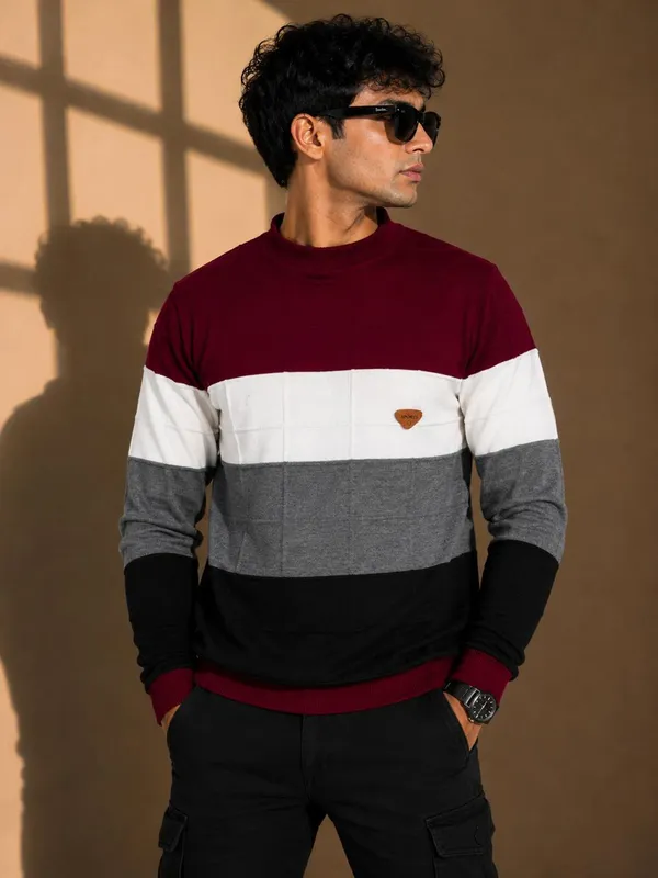 Multicolour_Wool_&_Cotton_Sweatshirt_For_Men