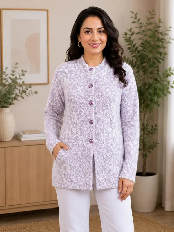 Lavender_Wool_Hair_Cardigan_For_Women