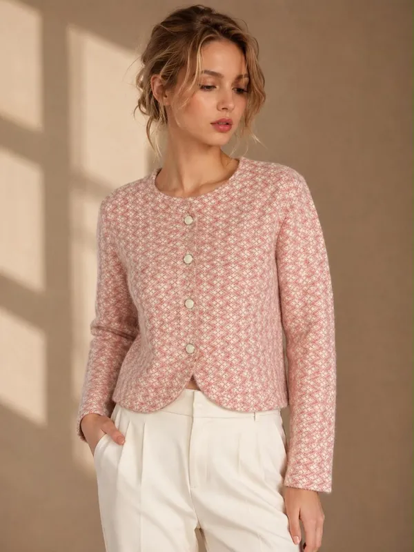 Pink_Wool_Cardigan_For_Women