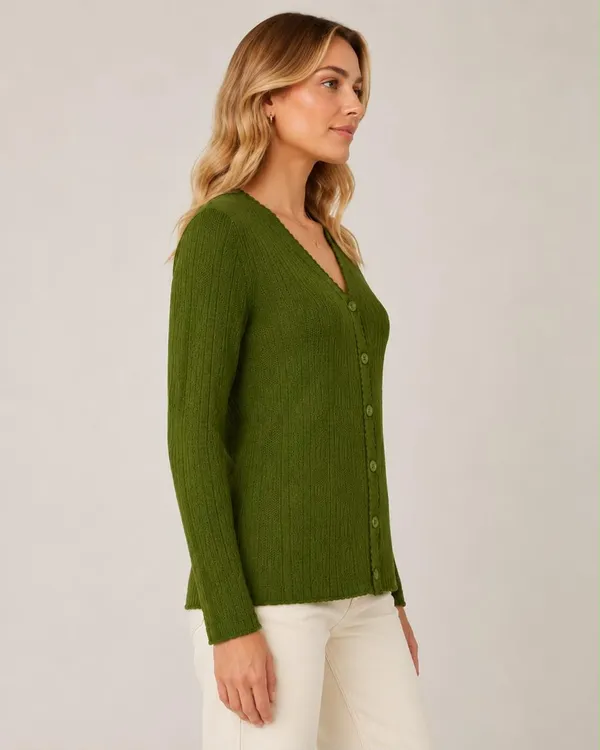 Green_Wool_&_Cotton_Cardigan_For_Women
