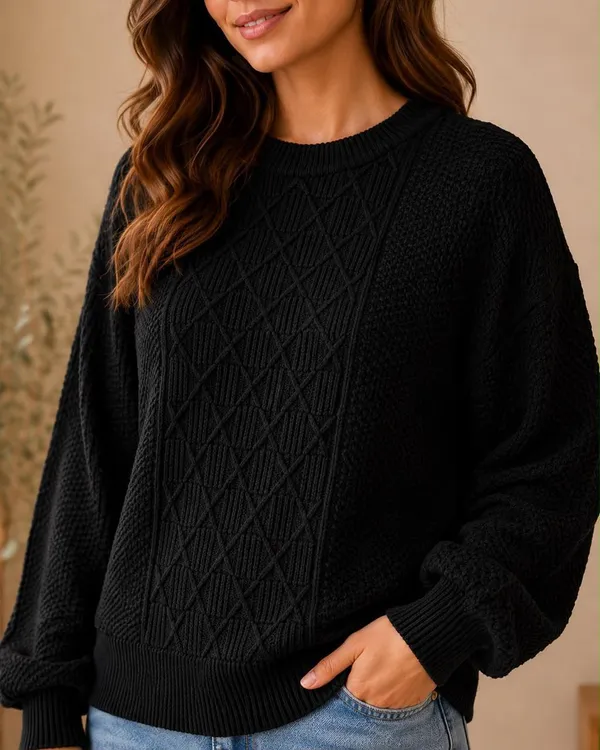 Black_Rainbow_Wool_Sweater_For_Women