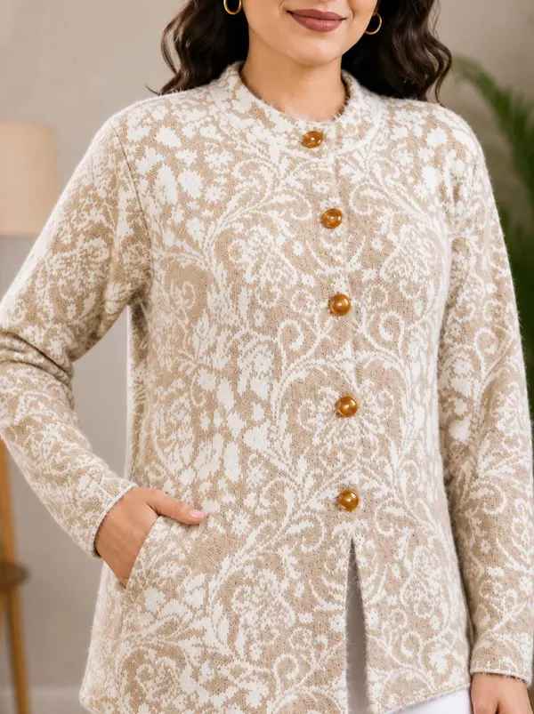Beige_Wool_Hair_Cardigan_For_Women