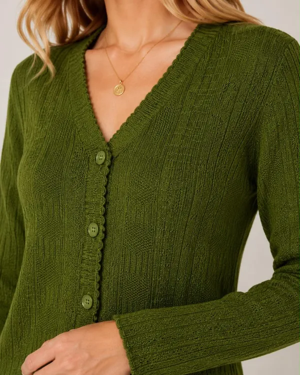 Green_Wool_&_Cotton_Cardigan_For_Women