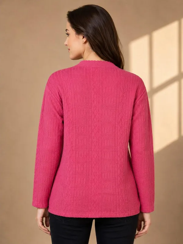 Pink_Wool_&_Cotton_Cardigan_For_Women