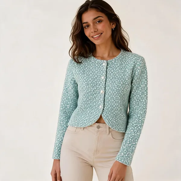 Blue_Wool_Cropped_Fit_Cardigan_For_Women