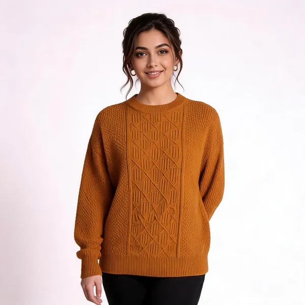 Mustard_Wool_Relaxed_Fit_Cable_Knit_Sweater_For_Women