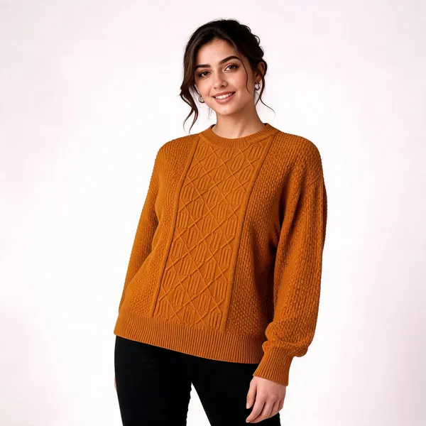 Mustard_Wool_Relaxed_Fit_Cable_Knit_Sweater_For_Women