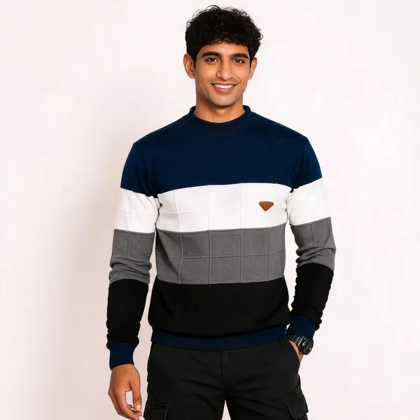 Navy_Wool_Blend_Colour_Block_Crew_Neck_Sweater_For_Men