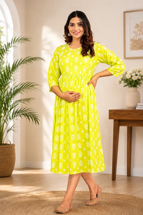 Women_Fit_And_Flare_Light_Green_White_Midi_Calf_Length_Dress