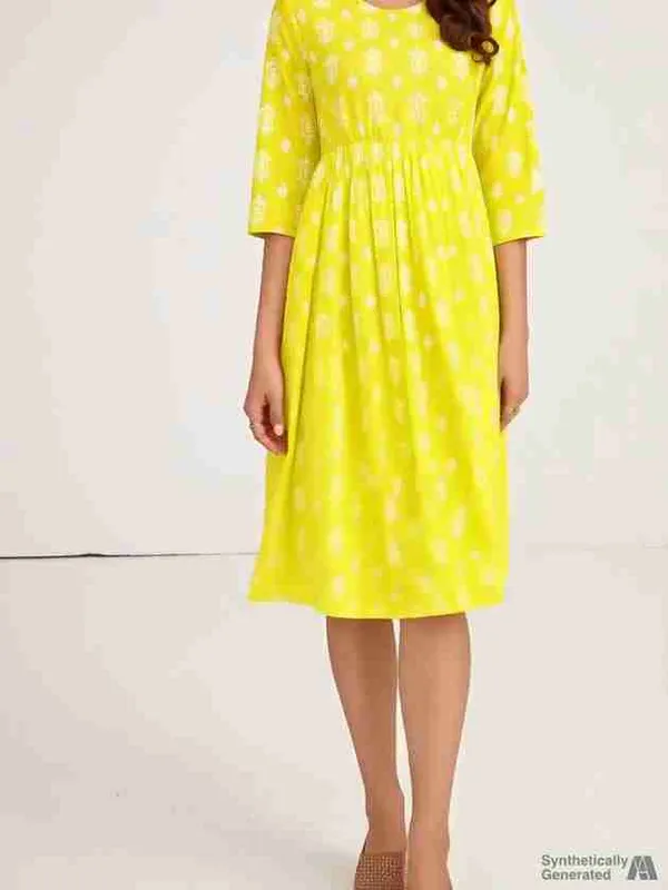 Women_Fit_And_Flare_Light_Green_White_Midi_Calf_Length_Dress