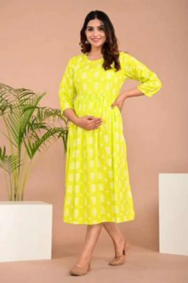 Women_Fit_And_Flare_Light_Green_White_Midi_Calf_Length_Dress