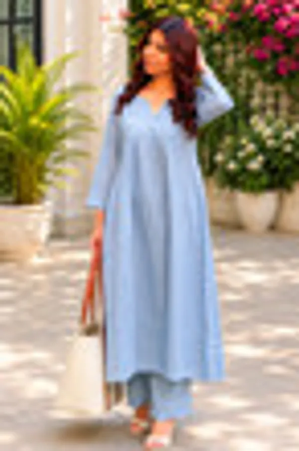 Theshivcreation_Women_Viscose_Rayon_Kurti_Palazzo_Set