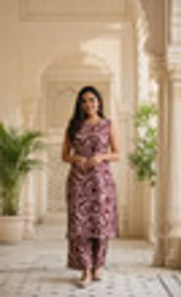 Printora_Women_Cotton_Blend_Kurta_Palazzo_Set