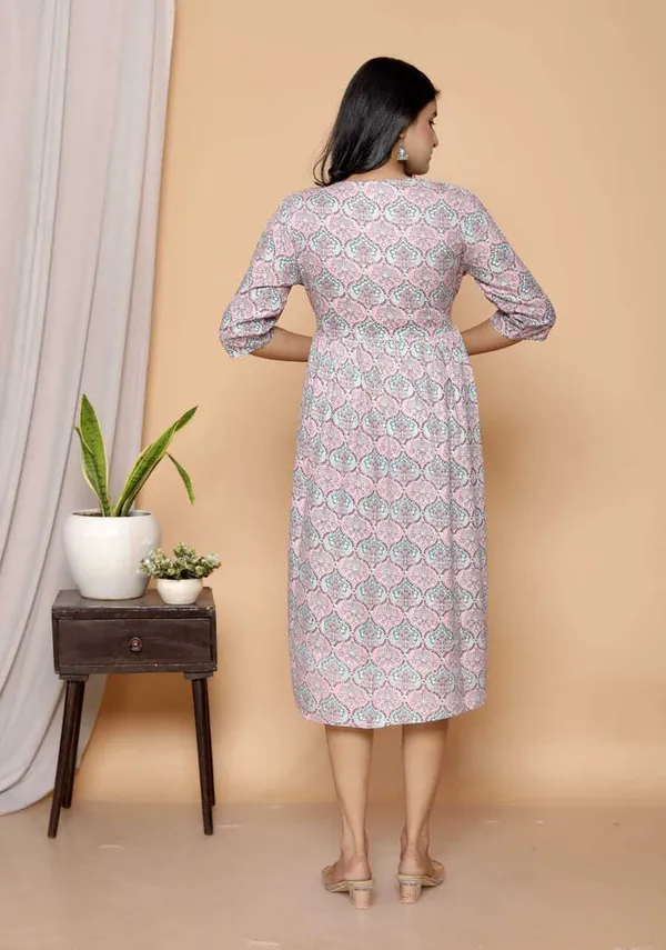 Sj_Rj_Printed_Cotton_Rayon_Stitched_Flared_A_Line_Gown_Purple