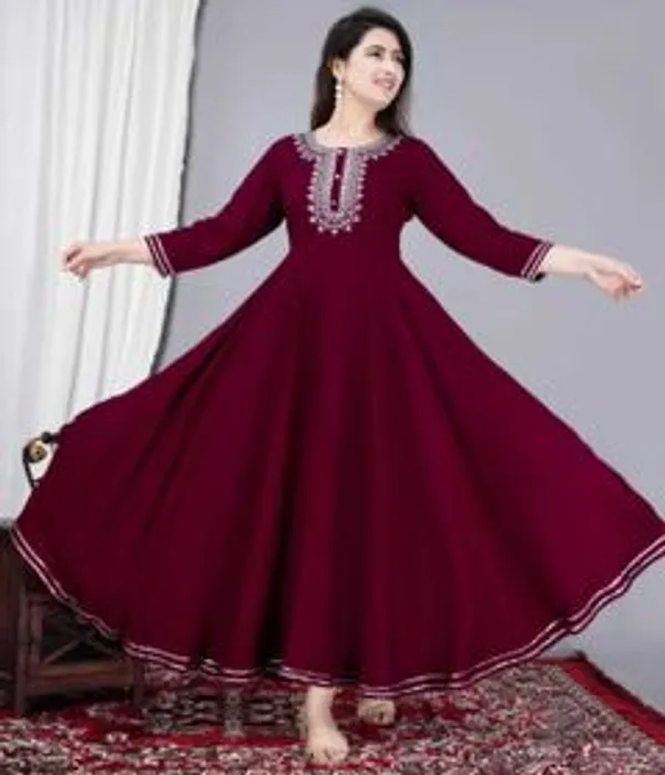 Embroidered_Viscose_Rayon_Anarkali_Kurta_For_Women